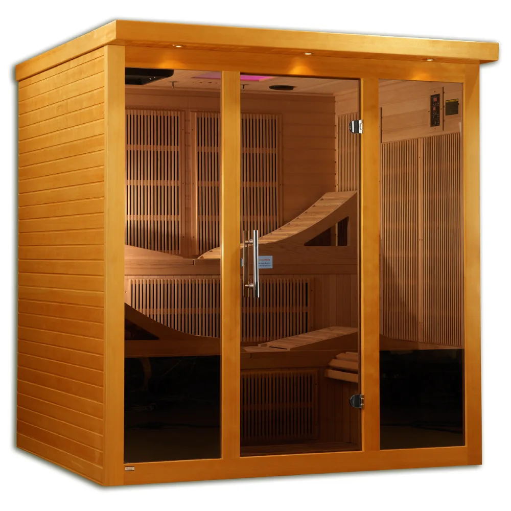 Dynamic Monaco six person infrared sauna cabin with glass doors