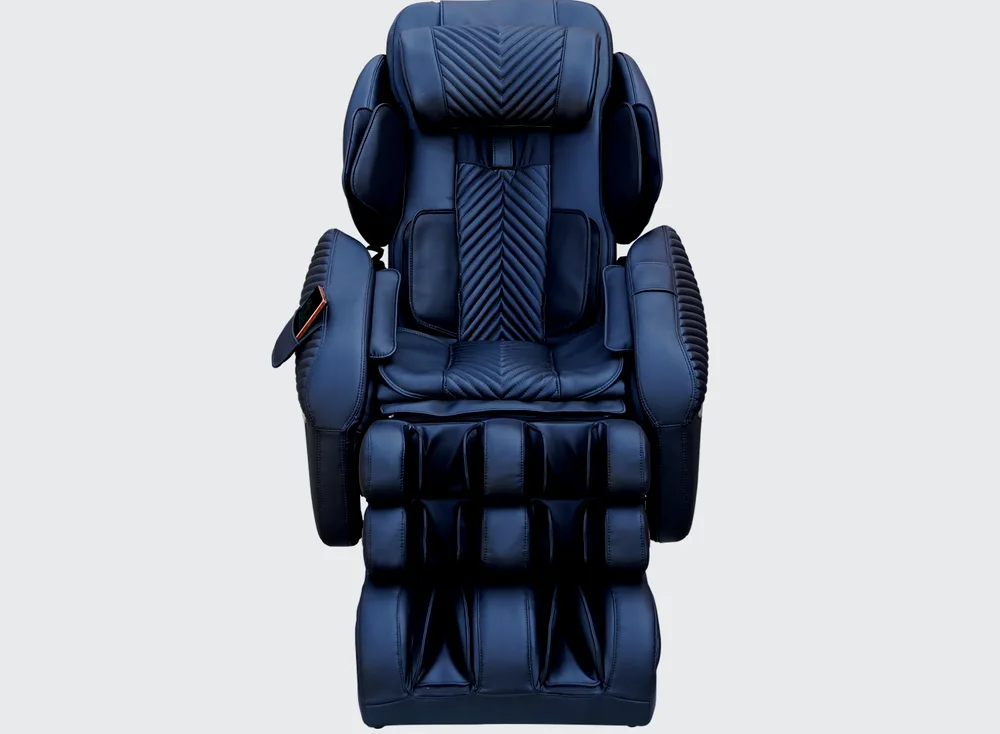 Luraco i9 Max Plus medical massage chair in black, front view studio shot