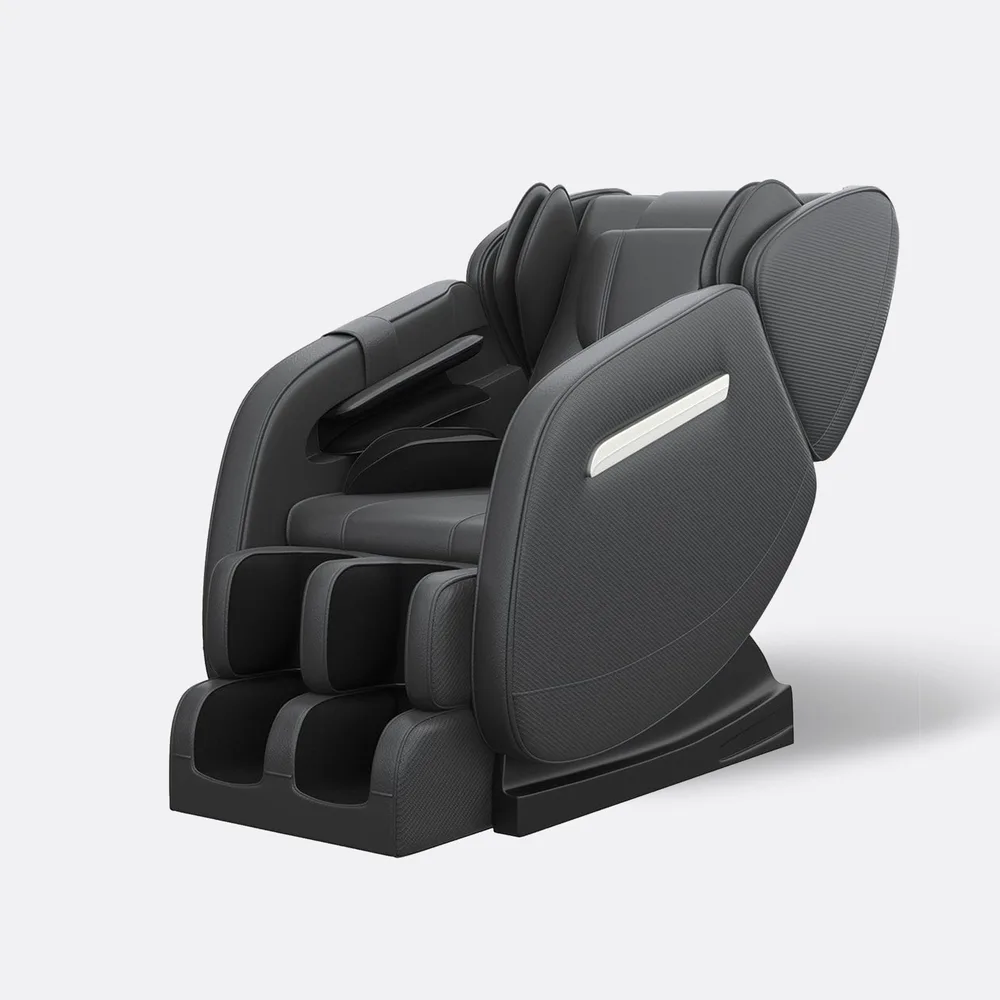 Real Relax MM350 massage chair in dark gray, front three-quarter view